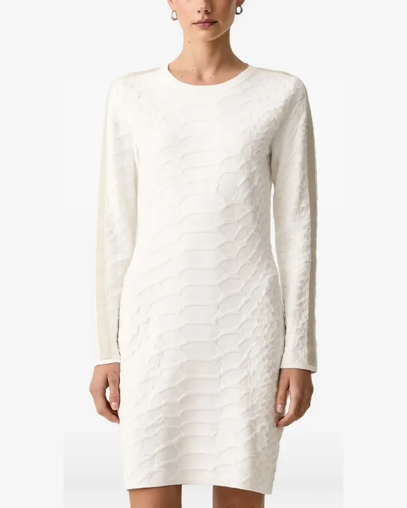 Liu Jo Kurzes Kleid aus gestricktem Jacquard - Weiß Weiß