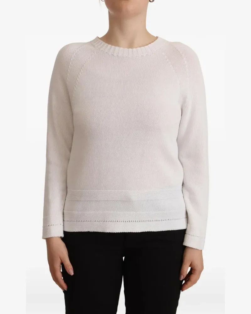 Alpha Studio crew-neck cotton sweater - Weiß Weiß