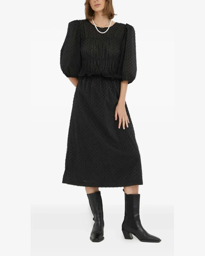 Day Birger et Mikkelsen Kleid mit Puffärmeln - Schwarz Schwarz