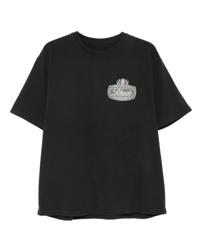RHUDE T-Shirt mit Logo-Print - Schwarz Schwarz