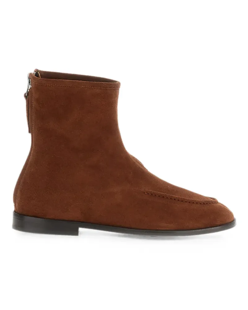 HEREU Juliol rear-zip suede ankle boots - Braun Braun