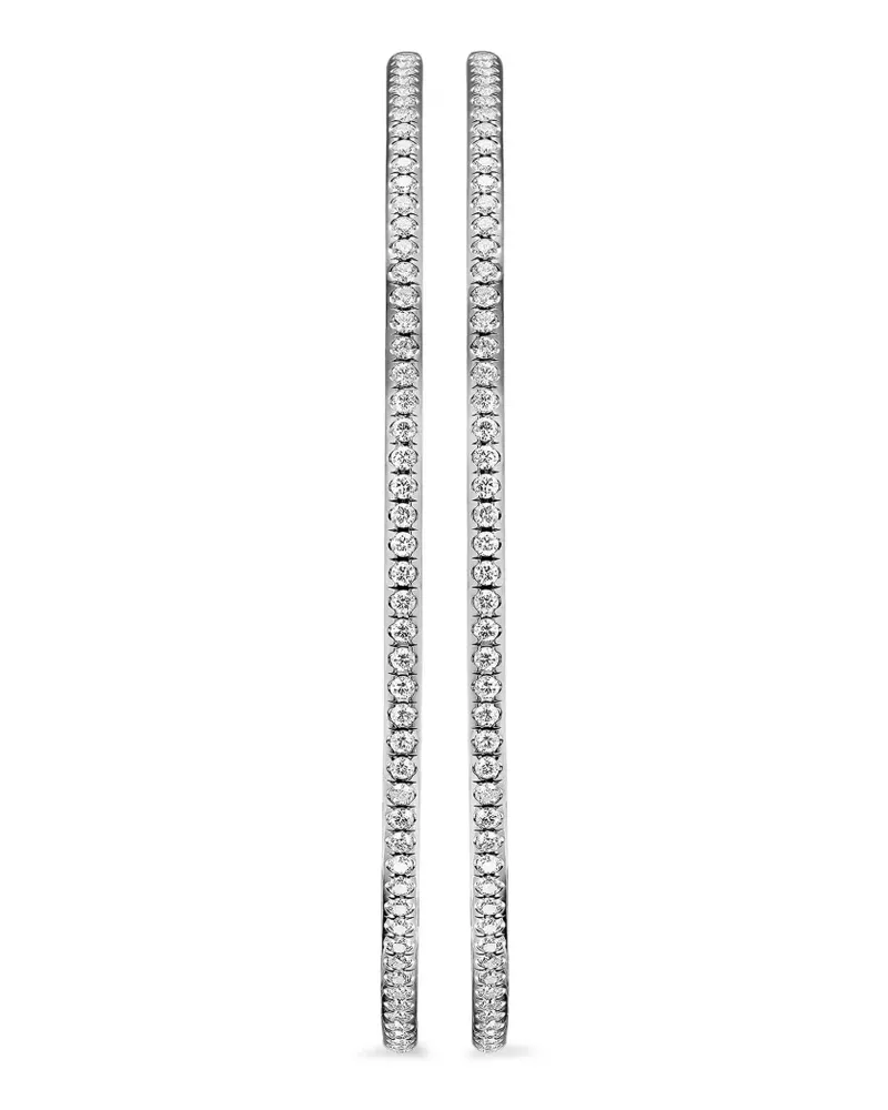 David Yurman Sterlingsilbercreolen mit Diamant Silber