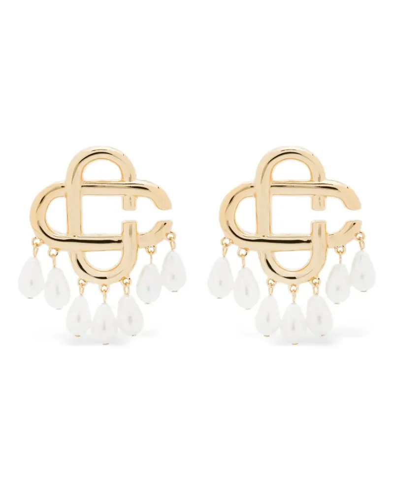 Casablanca Paris pearl-drop earrings - Gold Gold