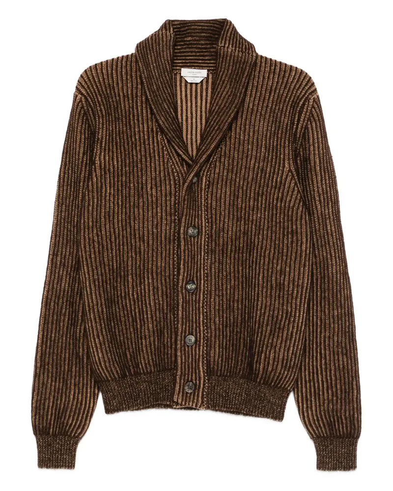 Jacob Cohën Gestreifter Cardigan mit Schalkragen - Braun Braun