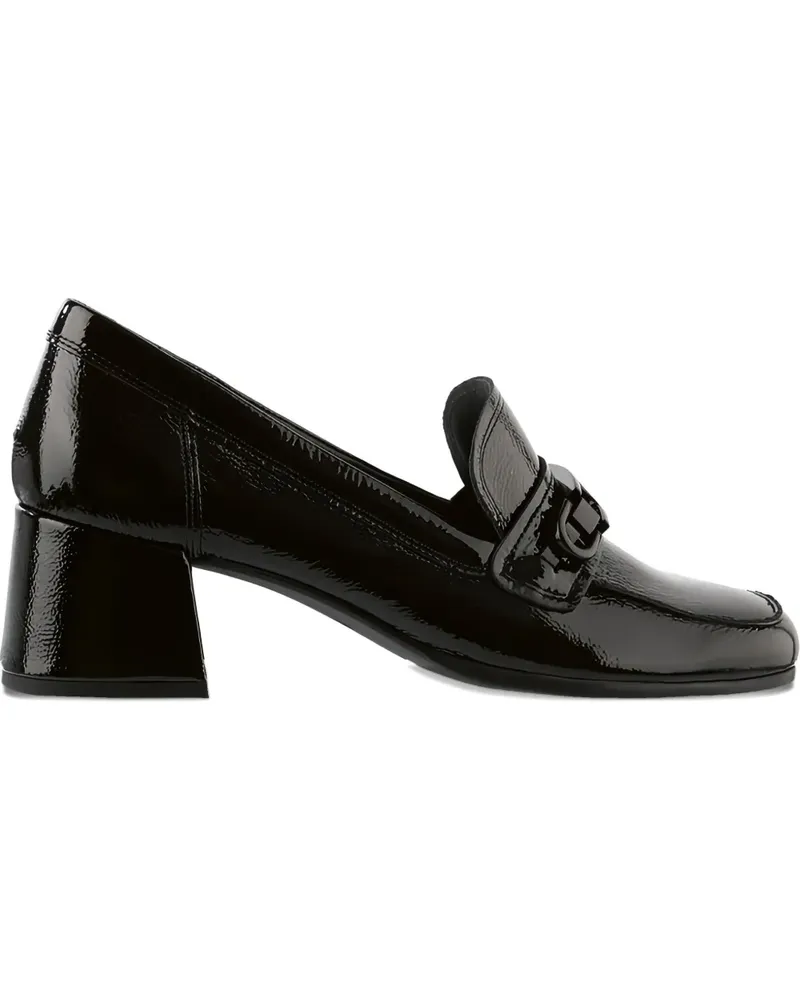Högl Helen Loafer aus Lackleder mit Blockabsatz - Schwarz Schwarz