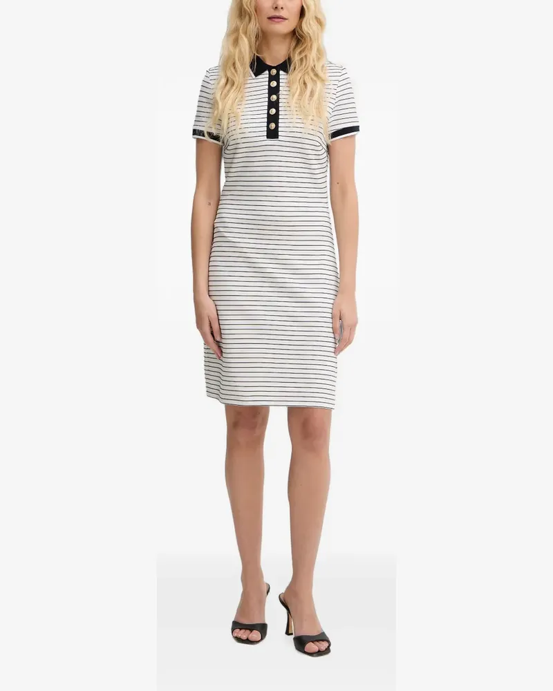 Guess horizontal-stripe polo-collar mini dress - Weiß Weiß