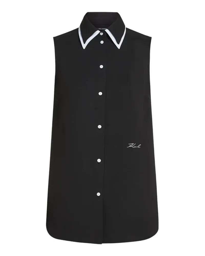 Karl Lagerfeld Ärmellose Bluse - Schwarz Schwarz