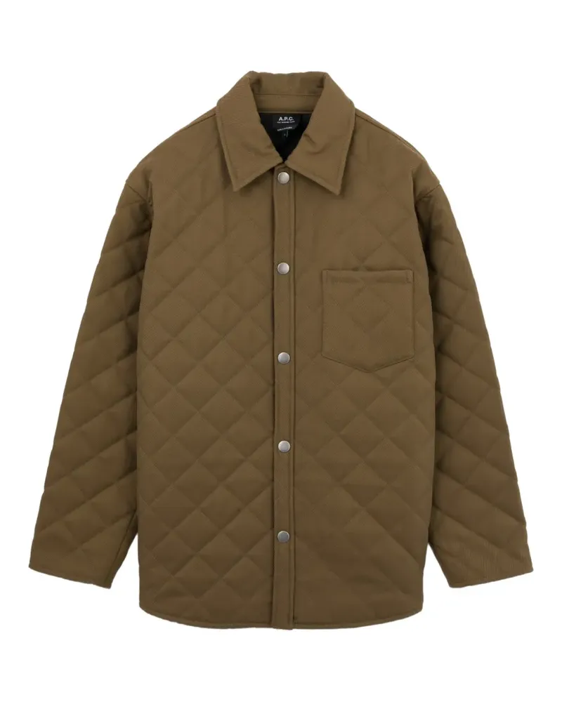 A.P.C. Gesteppte Jacke mit Druckknöpfen - Braun Braun