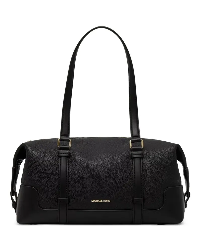 Michael Kors Große Teddi Schultertasche aus gekörntem Leder - Schwarz Schwarz