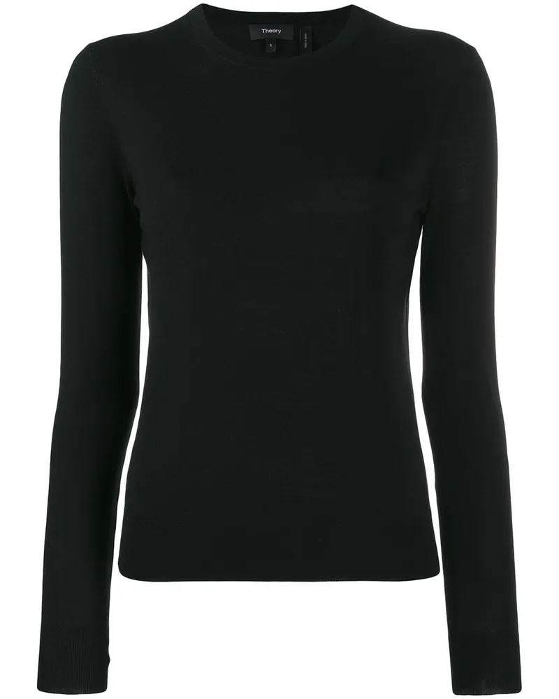 Theory Pullover mit Rundhalsausschnitt Schwarz