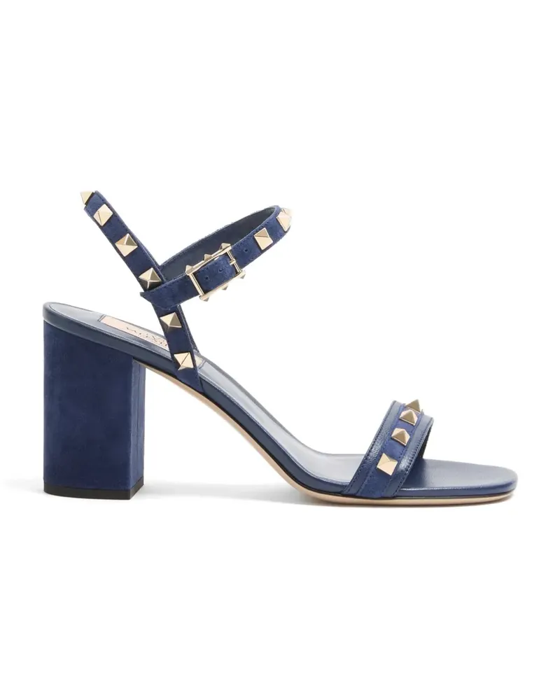 Valentino Garavani Rockstud Sandalen aus Ziegenleder mit Riemen 80mm - Blau Blau