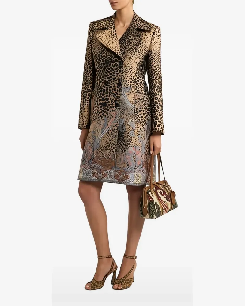 Etro Doppelreihiger Mantel aus Jacquard - Braun Braun
