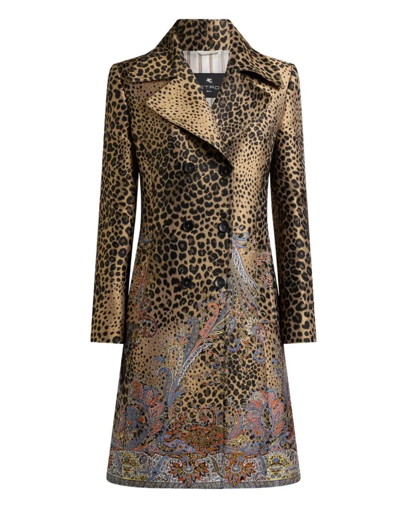 Etro Doppelreihiger Mantel aus Jacquard - Braun Braun