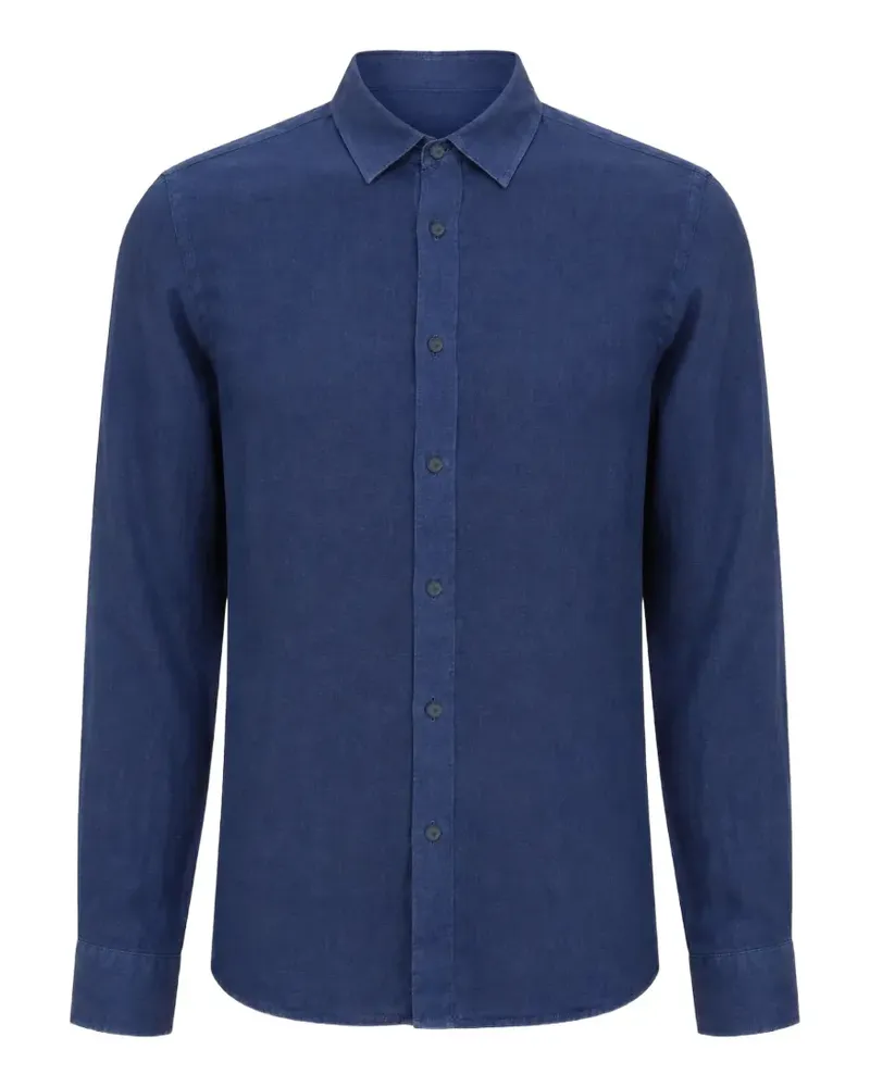 120% Lino long-sleeve button-up shirt - Blau Blau