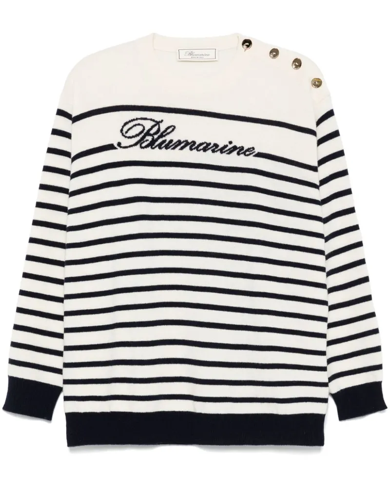 Blumarine Gestreifter Pullover - Nude Nude