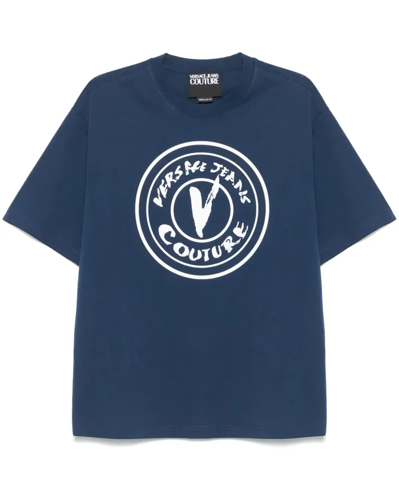 Versace Jeans T-Shirt mit Logo-Print - Blau Blau
