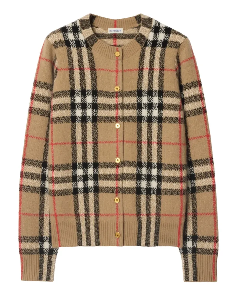 Burberry check-pattern cashmere cardigan - Braun Braun
