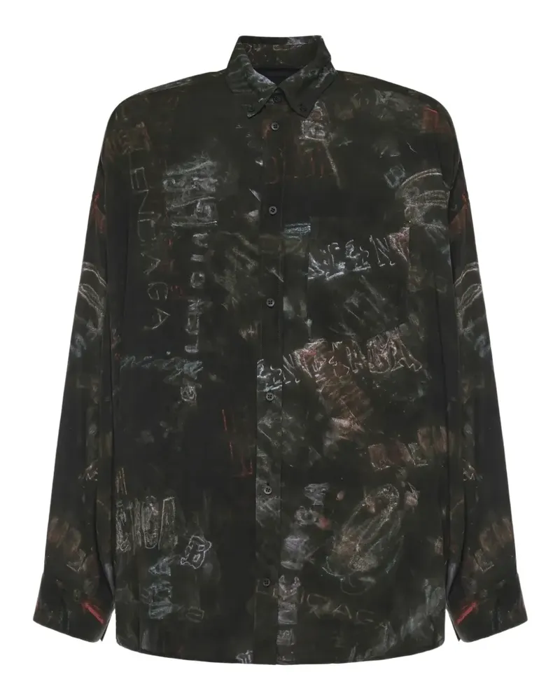 Balenciaga Hemd mit Print - Schwarz Schwarz