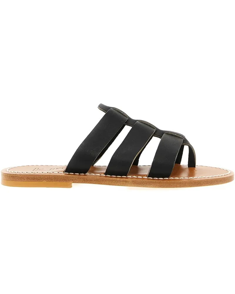 K.Jacques  Dolon Sandalen mit drei Riemen - Schwarz Schwarz