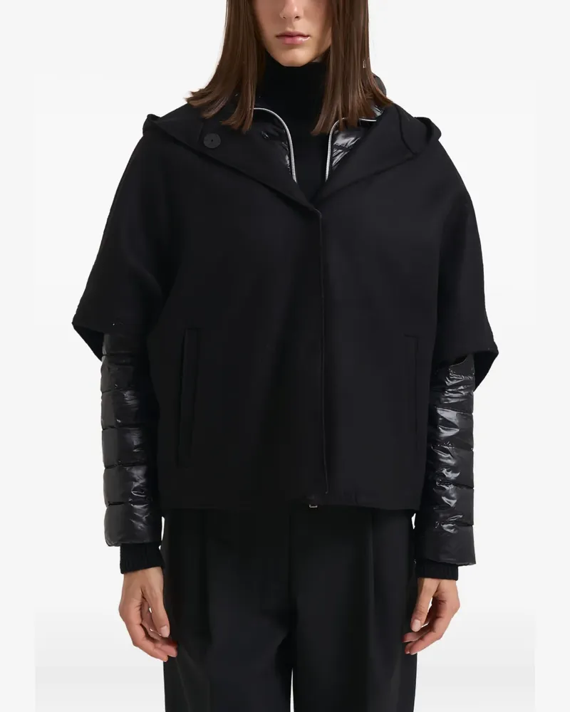 Herno hooded padded sleeve coat - Schwarz Schwarz