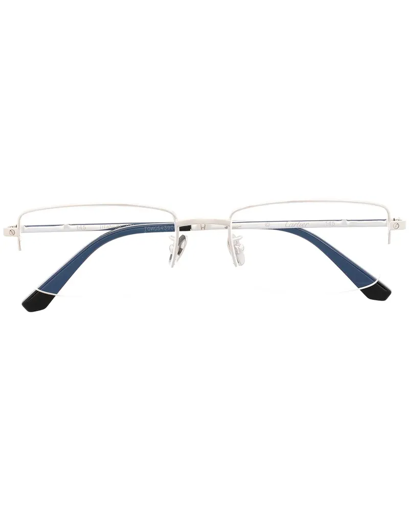Cartier Brille mit eckigem Gestell - Silber Silber