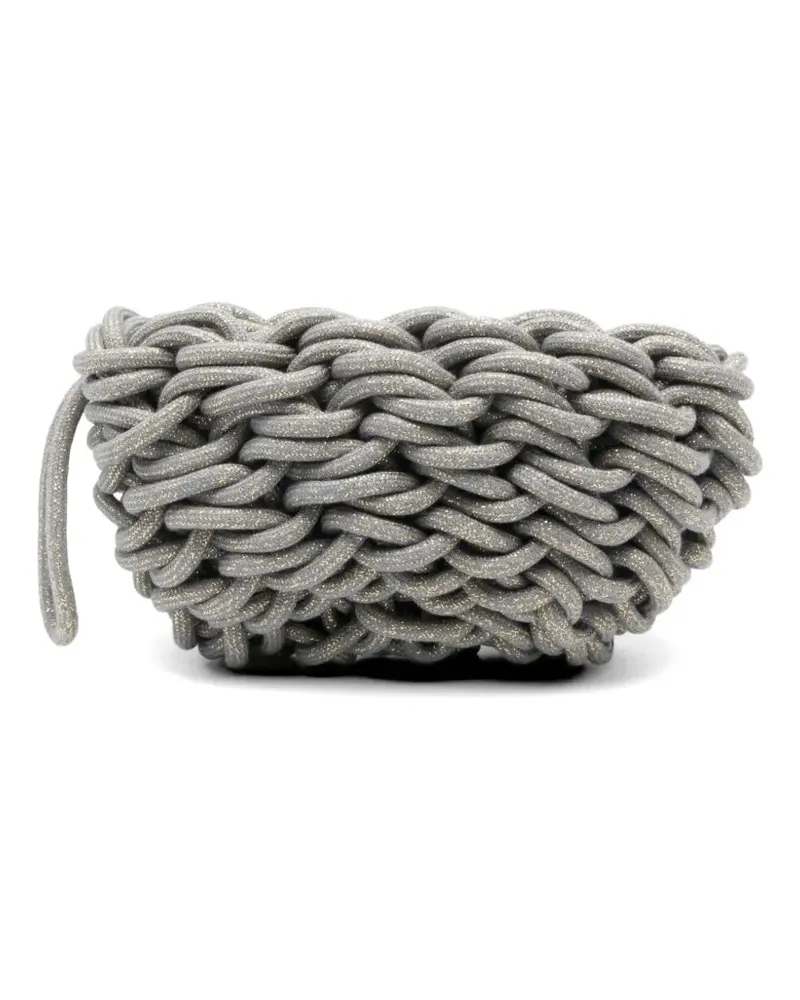 Alienina Lina woven-rope clutch - Silber Silber
