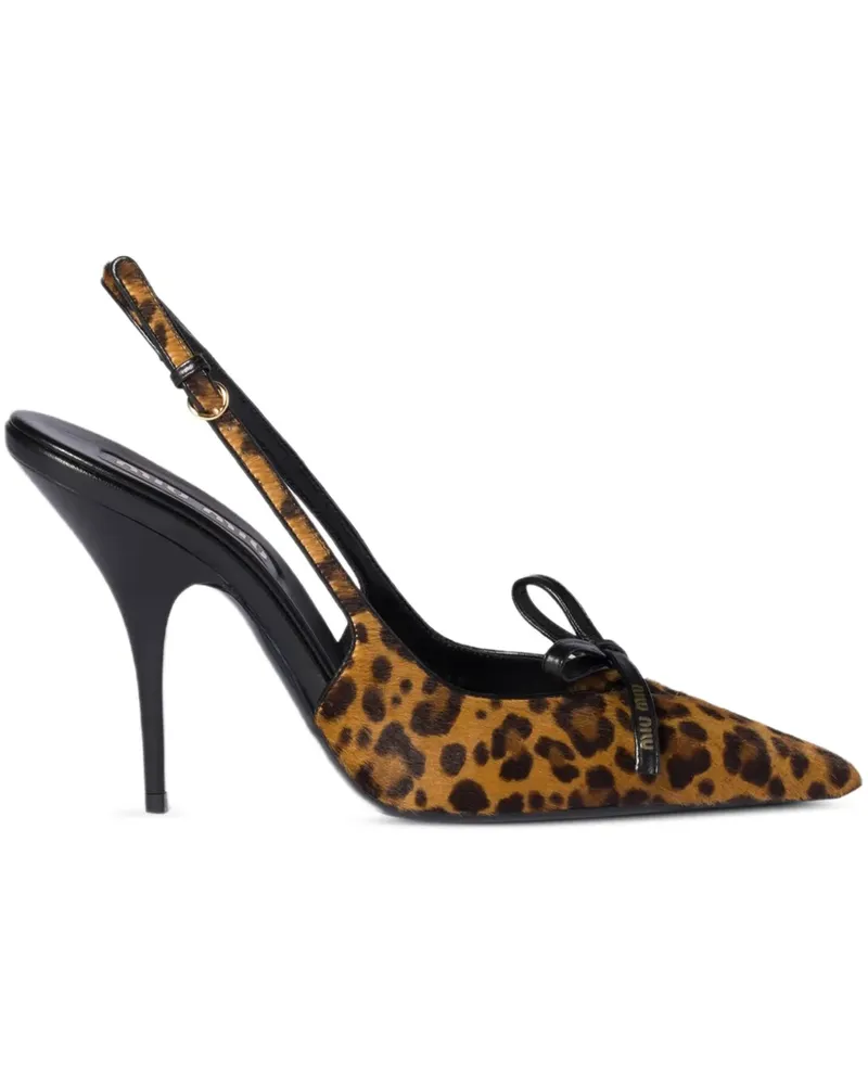 Miu Miu Pumps mit Logo-Print - Braun Braun
