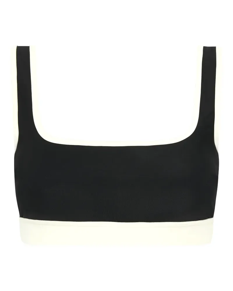 BONDI BORN Hayden contrast-trim bikini top - Schwarz Schwarz
