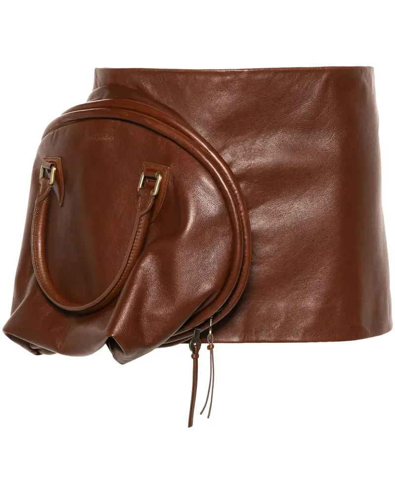 Acne Studios Lederrock mit Mini Tasche - Braun Braun