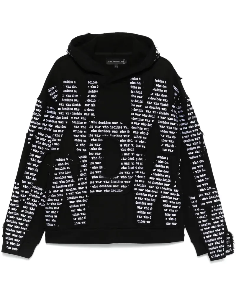 WHO DECIDES WAR Overlay Hoodie - Schwarz Schwarz