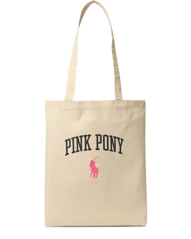 Ralph Lauren Pink Pony Tote Bag mit Logo - Nude Nude