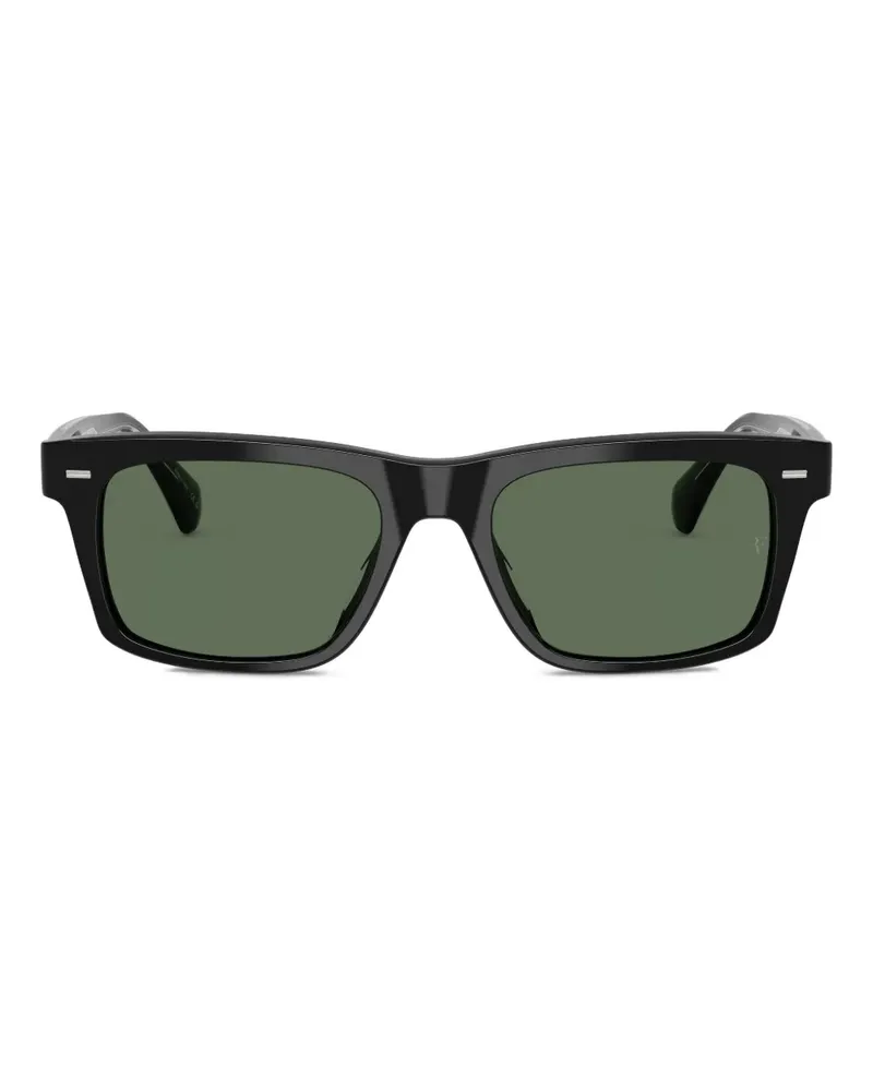 Oliver Peoples Sonnenbrille mit eckigem Gestell - Schwarz Schwarz