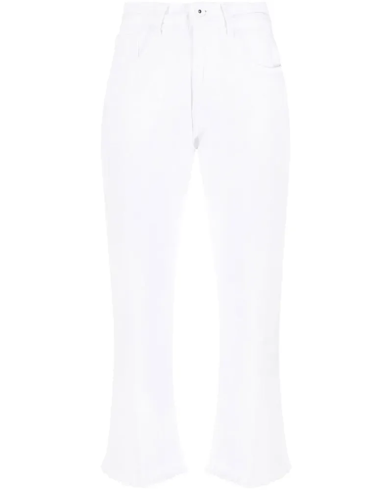 Jacob Cohën Ausgefranste Kate Crop Jeans - Weiß Weiß