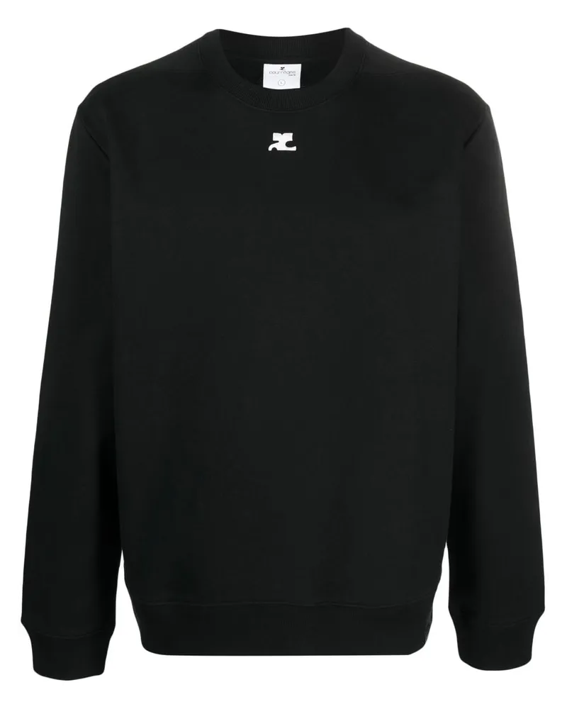 Courrèges Sweatshirt mit Logo-Patch - Schwarz Schwarz