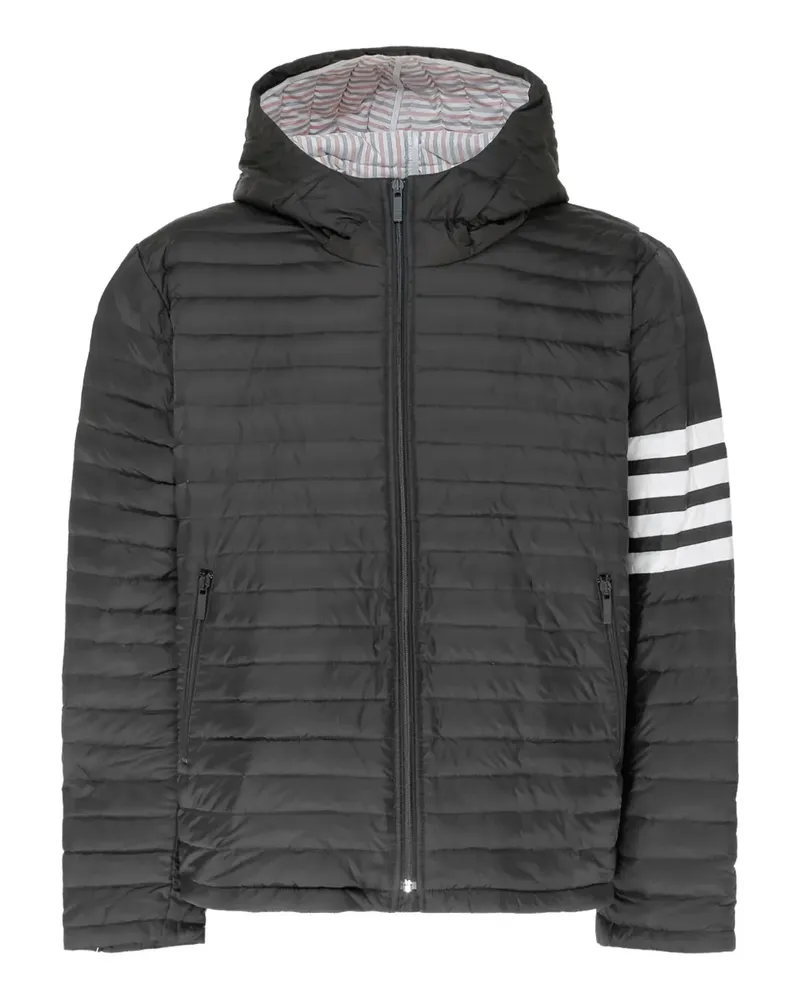 Thom Browne Gefütterte Jacke mit Logo-Streifen - Schwarz Schwarz