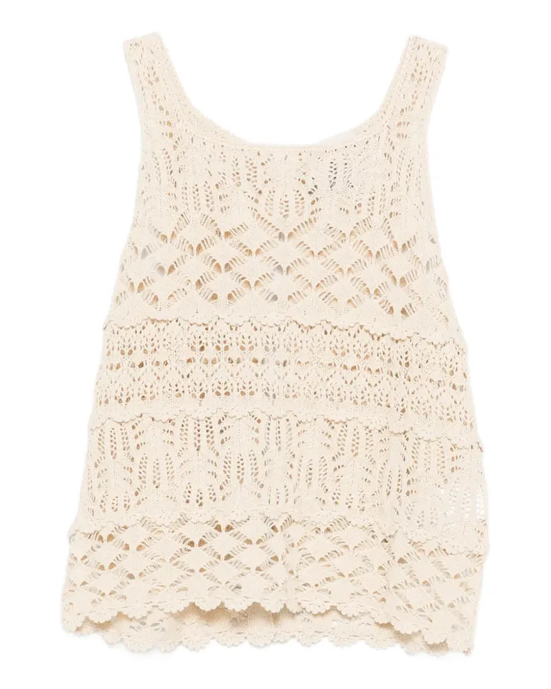 Semicouture Top mit Lochmuster - Nude Nude