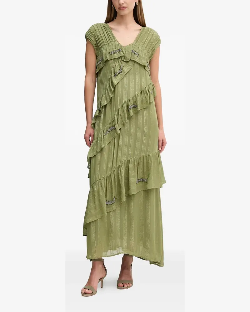 Hoss Intropia ruffled embellished midi dress - Grün Grün