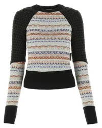 Marine Serre Pullover in Colour-Block-Optik Schwarz