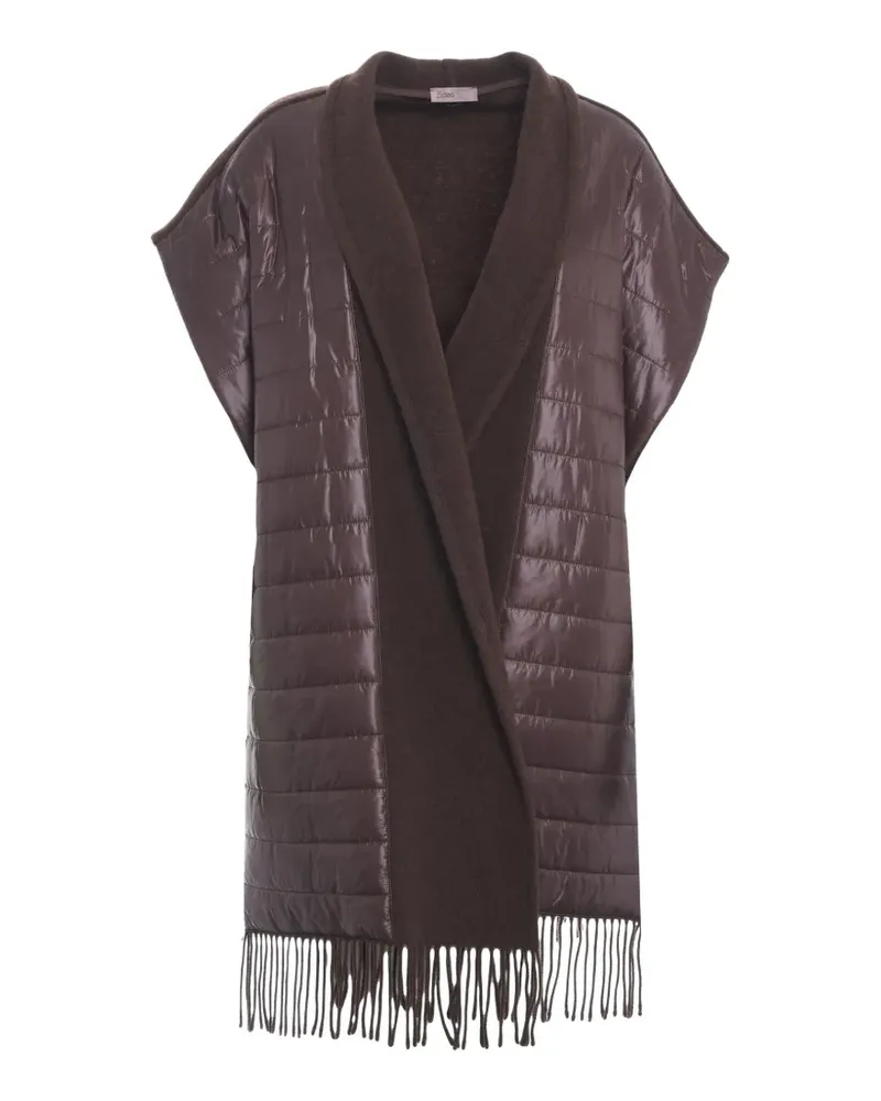Herno Cape mit Fransensaum - Braun Braun