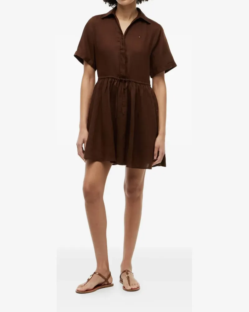 Tommy Hilfiger drawstring-waist shirt dress - Braun Braun