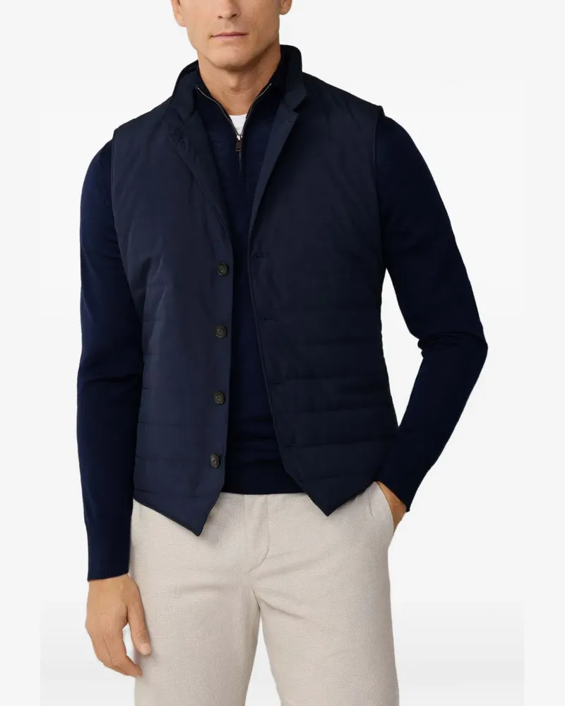 Hackett Gesteppte Weste mit Strickrücken - Blau Blau