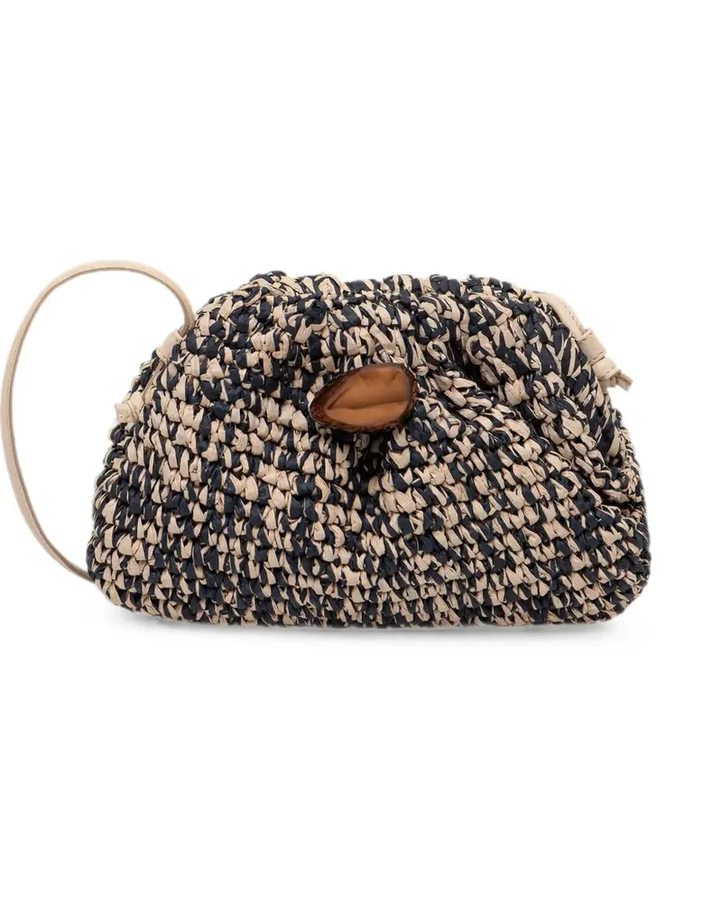 Sessùn Luna woven-design clutch bag - Schwarz Schwarz