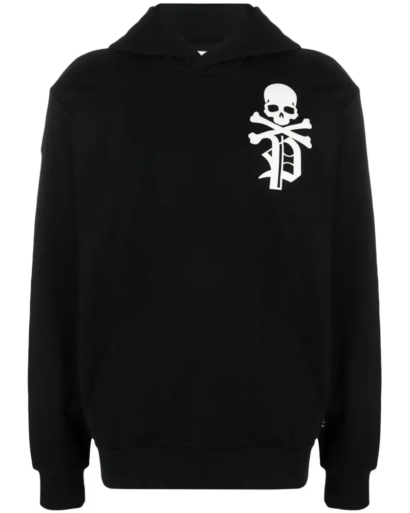 Philipp Plein Beflockter Gothic Plein Hoodie - Schwarz Schwarz