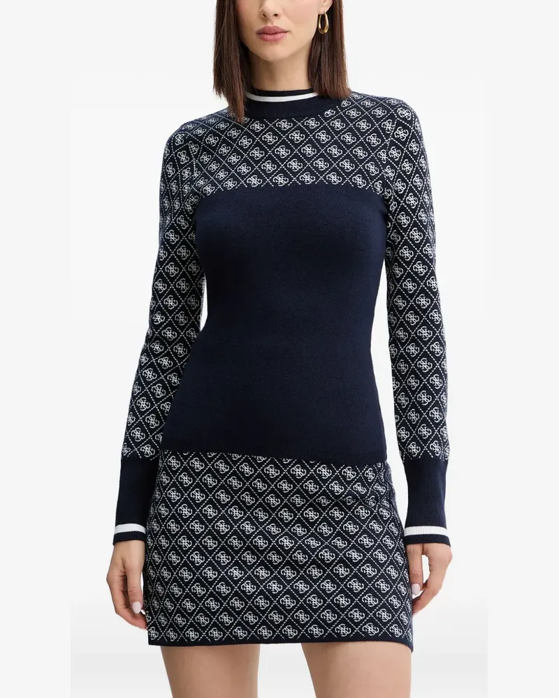 Guess patterned long-sleeve sweater - Blau Blau