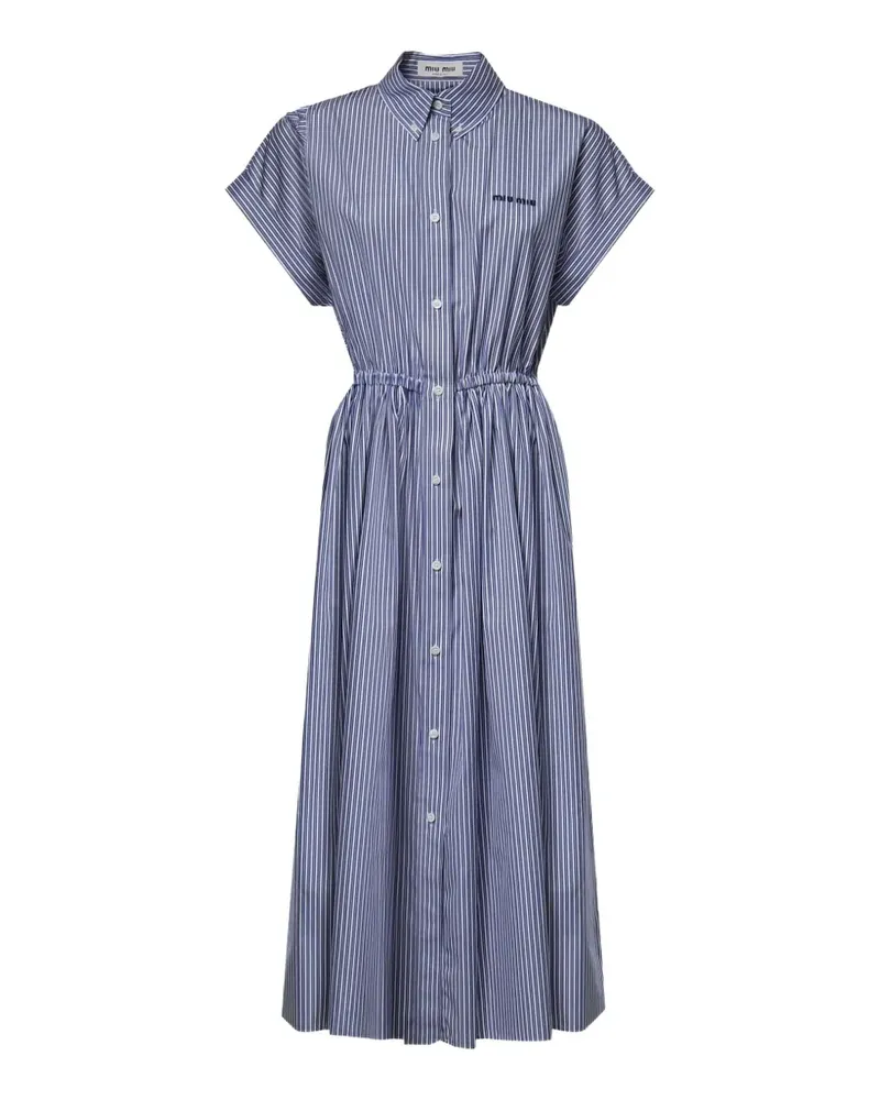 Miu Miu striped poplin midi dress - Blau Blau