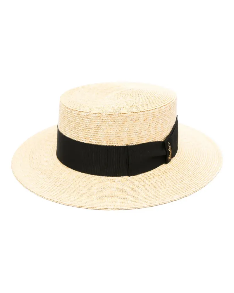 Borsalino bow-embellishment fedora hat - Nude Nude