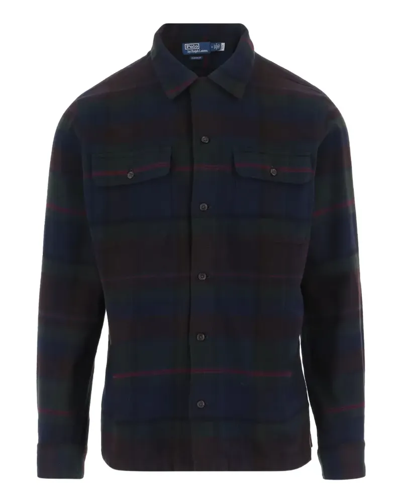 Ralph Lauren Kariertes Twillhemd mit Wildlederbesatz - Blau Blau