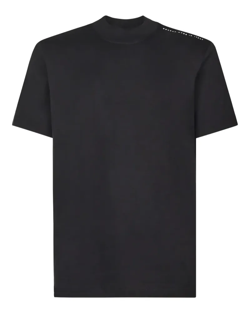 Dondup Rundhals-T-Shirt mit überschnittenen Schultern - Schwarz Schwarz