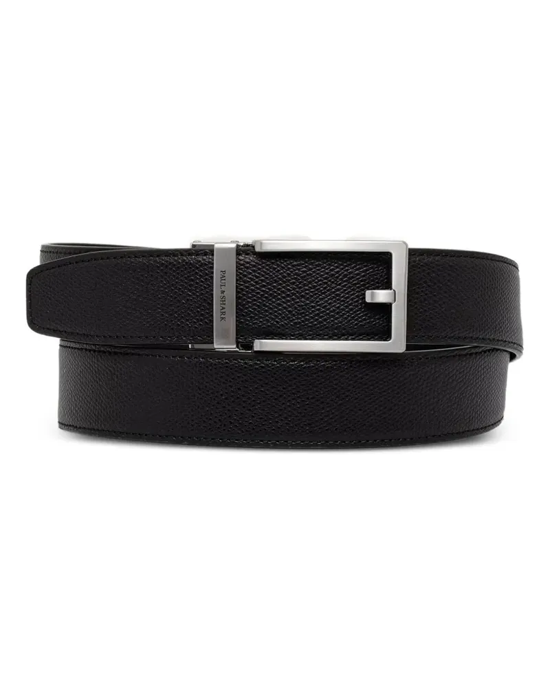 Paul & Shark Gürtel aus gekörntem Leder - Schwarz Schwarz