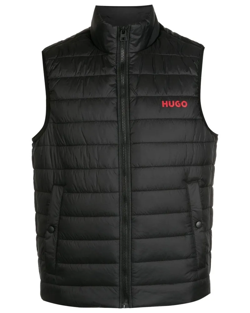HUGO BOSS Gefütterte Weste mit Reißverschluss - Schwarz Schwarz